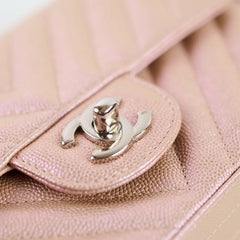 Chanel 17B Mini Rectangular Chevron Rose Gold