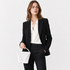 Bottega Veneta Mini Arco Rubber Bag White - On model