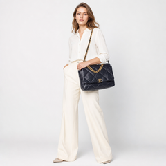Chanel 19 Large Navy (30 Series) - On model