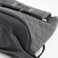 Chanel CC Filigree Quilted Caviar Backpack