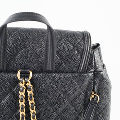 Chanel CC Filigree Quilted Caviar Backpack