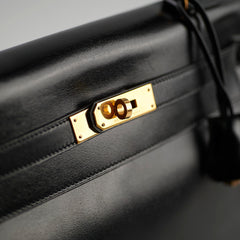 Hermes Vintage Kelly 32 Black Box Leather - S Circle Stamp 1989