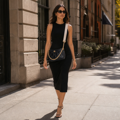 Gucci GG Matelasse Hobo Calfskin Black - On model full body