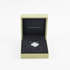 Van Cleef and Arpels Magic Alhambra Pendant 18k White Gold Mother of Pearl