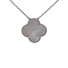 Van Cleef and Arpels Magic Alhambra Pendant 18k White Gold Mother of Pearl