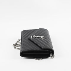 Saint Laurent Cassandre Wallet On Chain Black