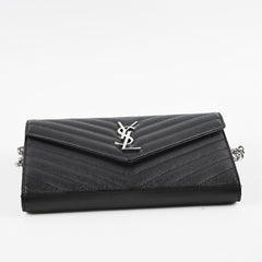Saint Laurent Cassandre Wallet On Chain Black