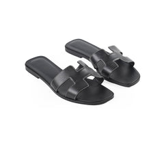 Hermes Oran Sandals Black Size 37.5