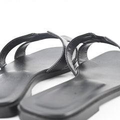 Hermes Oran Sandals Black Size 37.5