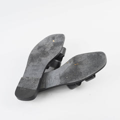 Hermes Oran Sandals Black Size 37.5