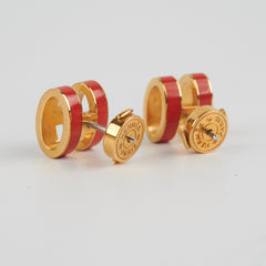 Hermes H Pop Earrings Orange