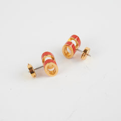 Hermes H Pop Earrings Orange