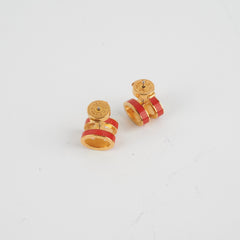 Hermes H Pop Earrings Orange