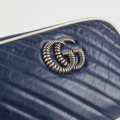 Gucci GG Marmont Calfskin Camera Bag Navy