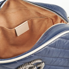 Gucci GG Marmont Calfskin Camera Bag Navy
