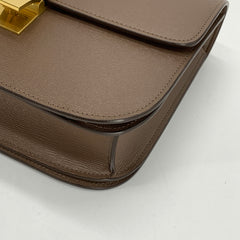 Celine Medium Box bag Brown Calfskin Liege