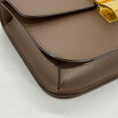 Celine Medium Box bag Brown Calfskin Liege