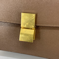 Celine Medium Box bag Brown Calfskin Liege