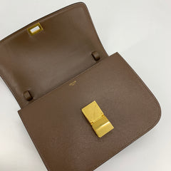 Celine Medium Box bag Brown Calfskin Liege