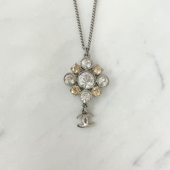 Chanel Crystal CC Logo Pendant Necklace Costume Jewellery