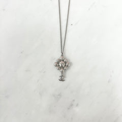 Chanel Crystal CC Logo Pendant Necklace Costume Jewellery