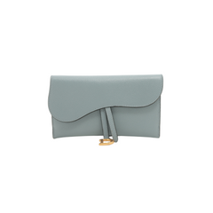 Dior Saddle Wallet with Chain Cloud Blue