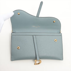 Dior Saddle Wallet with Chain Cloud Blue