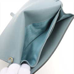 Dior Saddle Wallet with Chain Cloud Blue