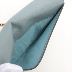 Dior Saddle Wallet with Chain Cloud Blue