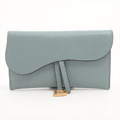 Dior Saddle Wallet with Chain Cloud Blue