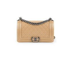 Deal of The Week -  Chanel Old Medium Boy Patent Leather Beige