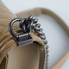 Deal of The Week -  Chanel Old Medium Boy Patent Leather Beige