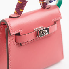 Hermes Kelly Twilly Bag Charm Rose Lipstick