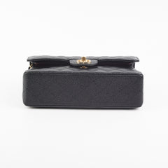 Chanel Classic Flap Small Black Caviar Shoulder Bag (Microchipped)