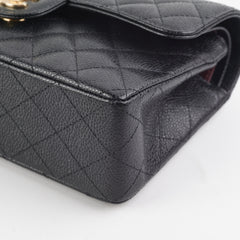 Chanel Classic Flap Small Black Caviar Shoulder Bag (Microchipped)