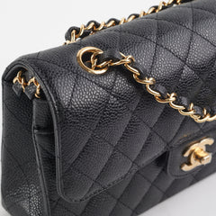 Chanel Classic Flap Small Black Caviar Shoulder Bag (Microchipped)