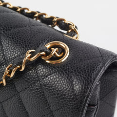 Chanel Classic Flap Small Black Caviar Shoulder Bag (Microchipped)