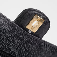 Chanel Classic Flap Small Black Caviar Shoulder Bag (Microchipped)