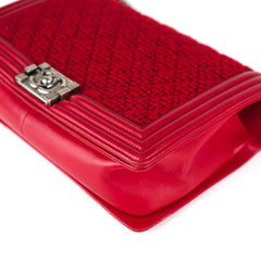 Chanel New Medium Boy Tweed Red
