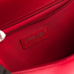 Chanel New Medium Boy Tweed Red