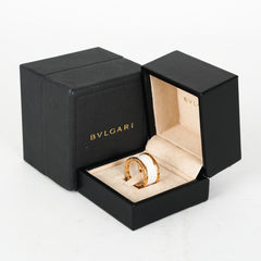BC) Bvlgari B.Zero.1 Ring Rose Gold White Ceramic