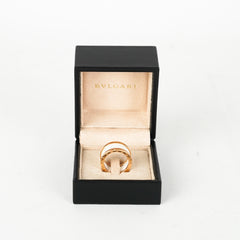 BC) Bvlgari B.Zero.1 Ring Rose Gold White Ceramic