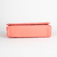Chanel Filigree Quilted Caviar Small Coral Pink
