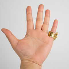 Saint Laurent Rive Gauche Arty Ring Gold and White