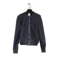 Chanel Navy Knit Cardigan - Size 36