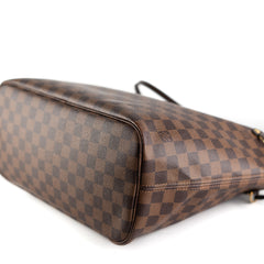 Louis Vuitton Neverfull MM Damier Ebene Bag With Pouch