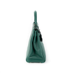 Hermes Kelly 32 Green Malachite Togo - Q Stamp