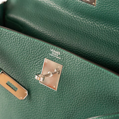 Hermes Kelly 32 Green Malachite Togo - Q Stamp