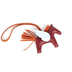 Hermes Rodeo Pegasus Charm PM Burgundy/Cornaline/ Bleu Brume - Stamp U