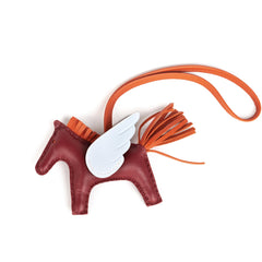 Hermes Rodeo Pegasus Charm PM Burgundy/Cornaline/ Bleu Brume - Stamp U
